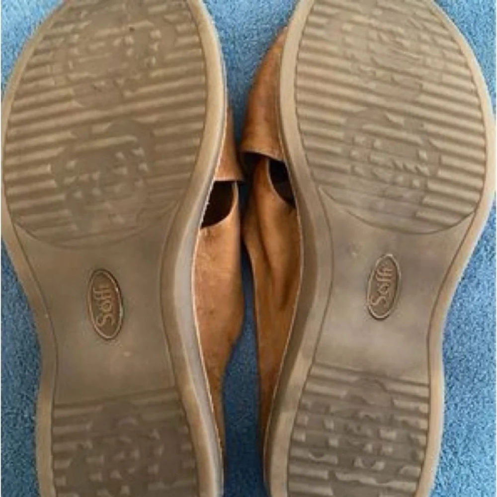 Sofft tan leather slides 11m - Picture 3 of 5